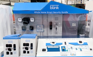 Display of Blink home security bundle at costco