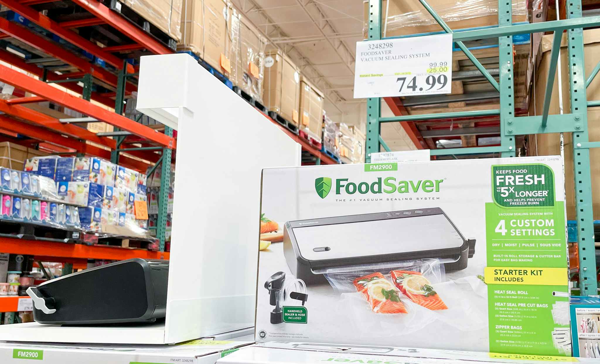 foodsaver on display with sale sign at costco