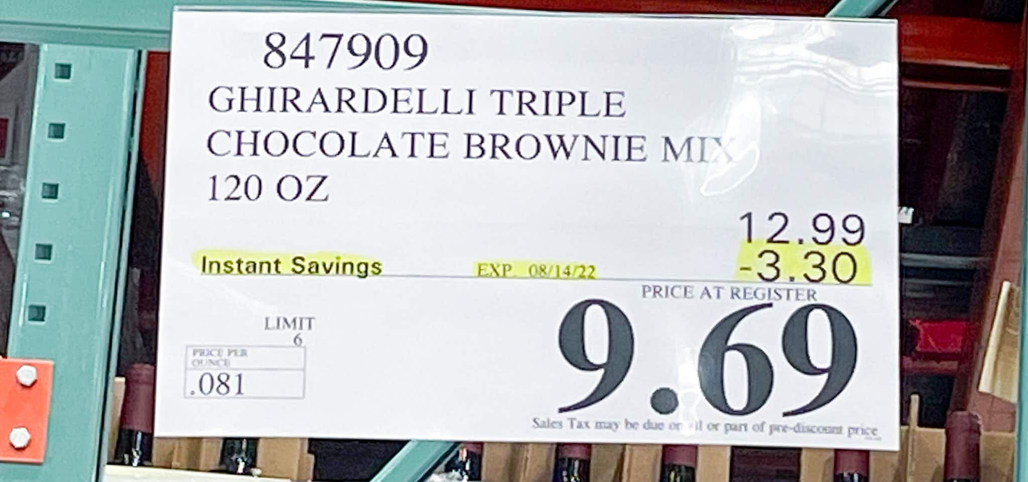 sales sign at costco