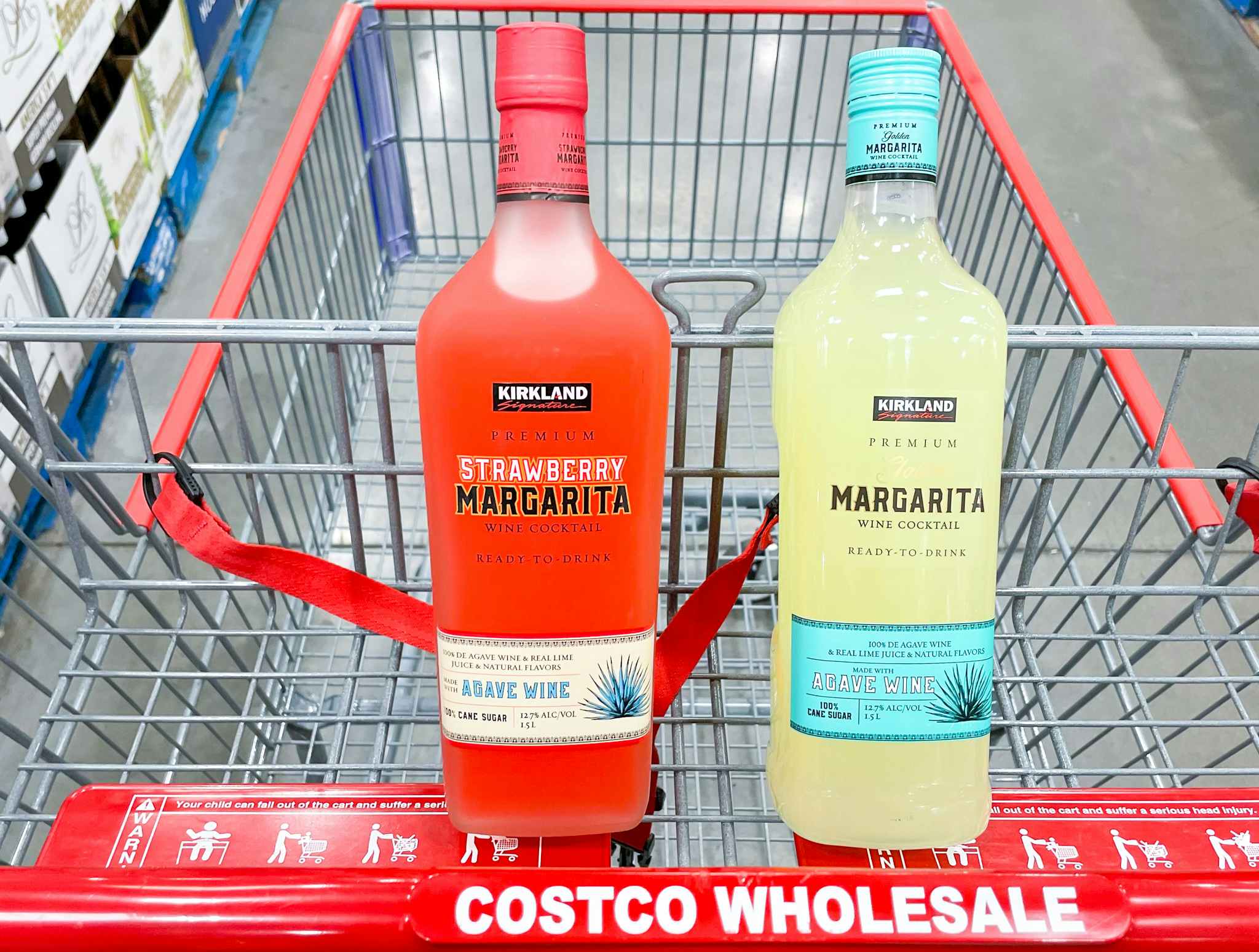 ready-to-drink margarita in a cart at costco
