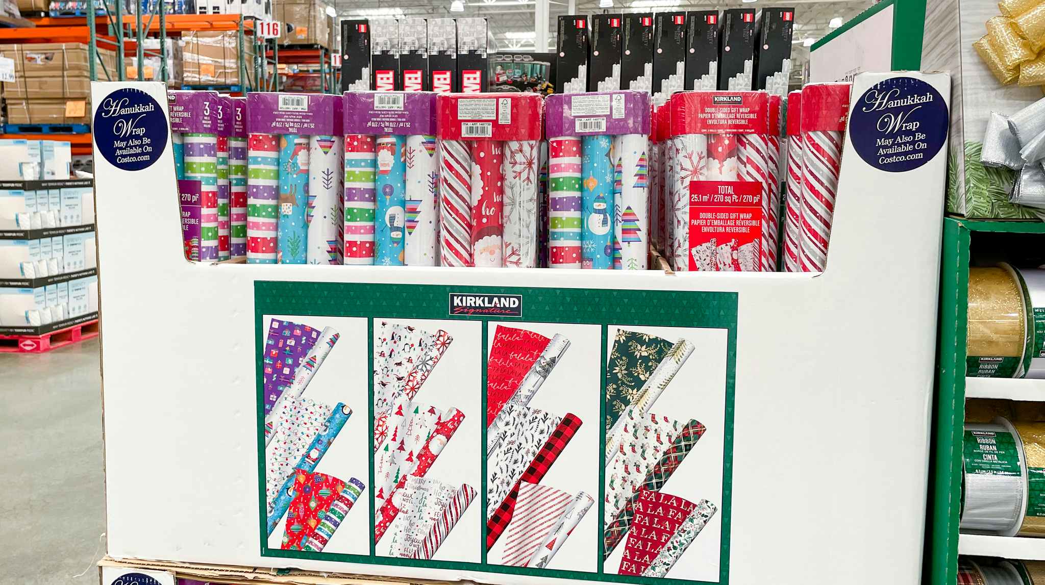 wrapping paper on display at costco 