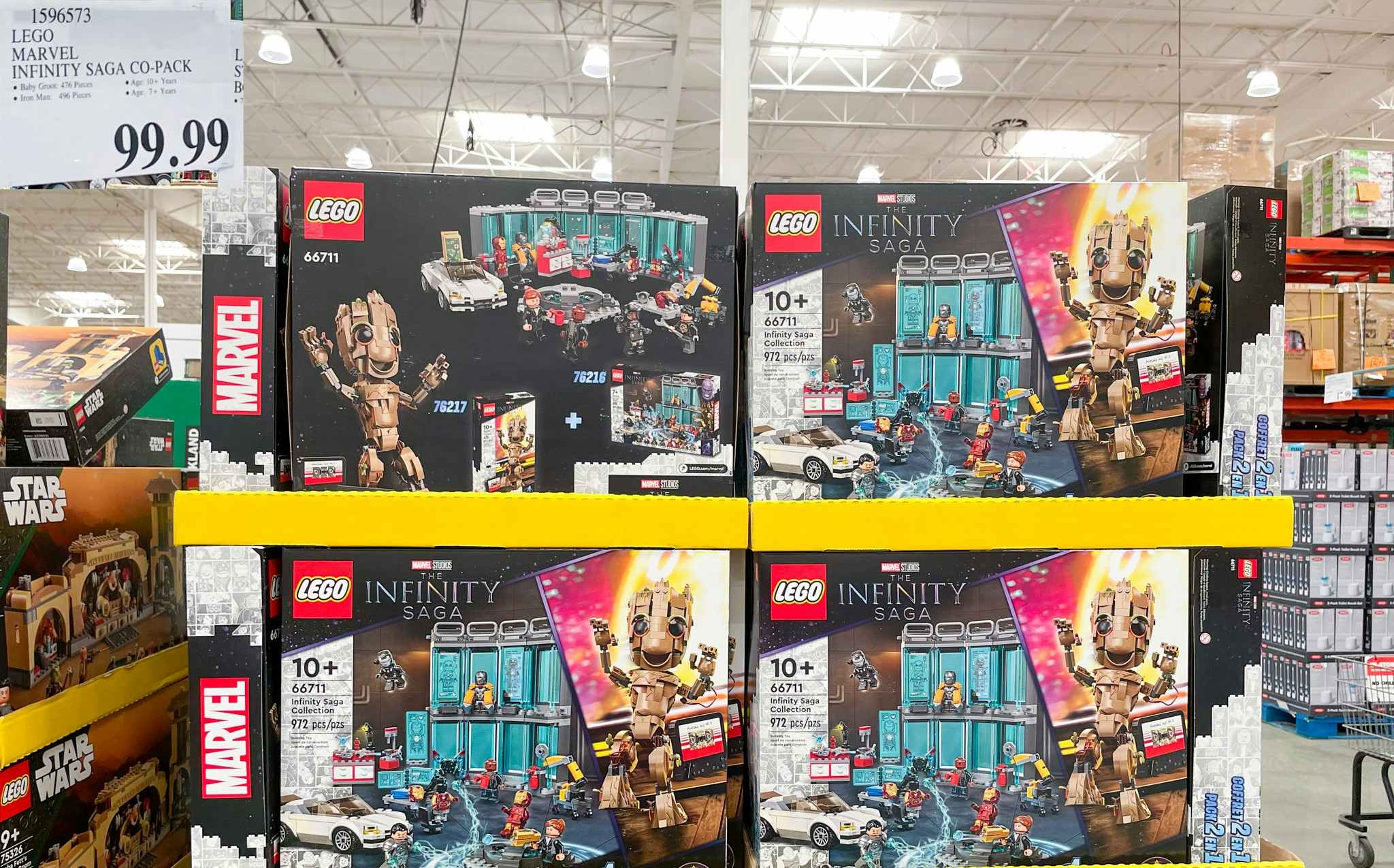 lego in boxes with sale sign at costco
