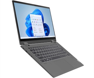 lenovo 14 inch touchscreen laptop 2 in 1 on a white background