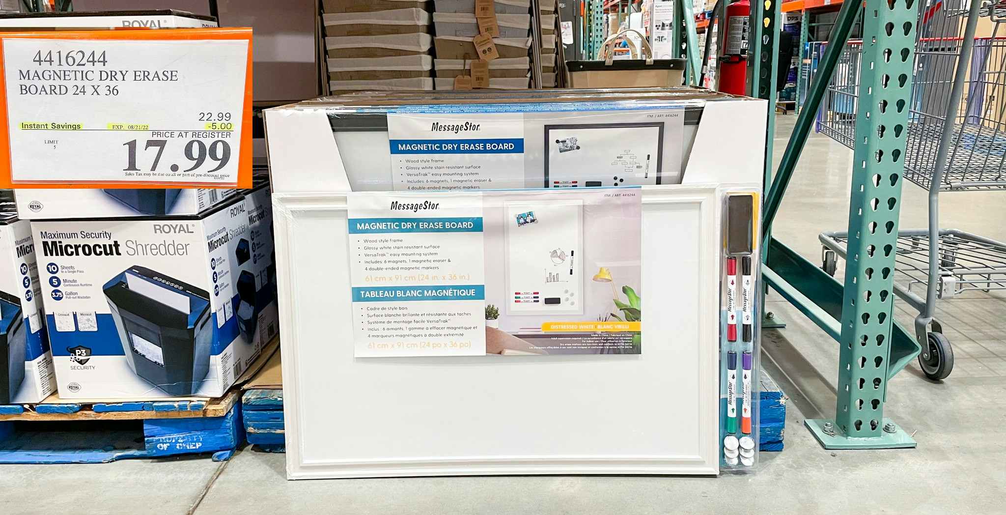 dry erase board with sale sign at costco