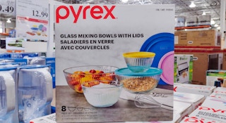 pyrex in box near sales sign