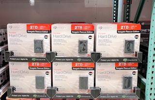 hard drive in package on sales floor at costco