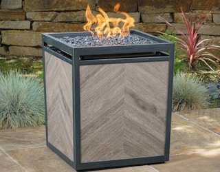 fire pit in a yard 