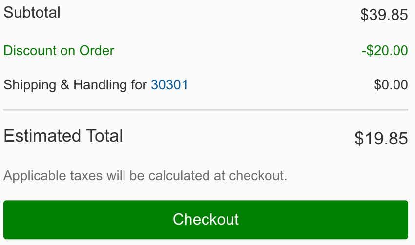 order summary