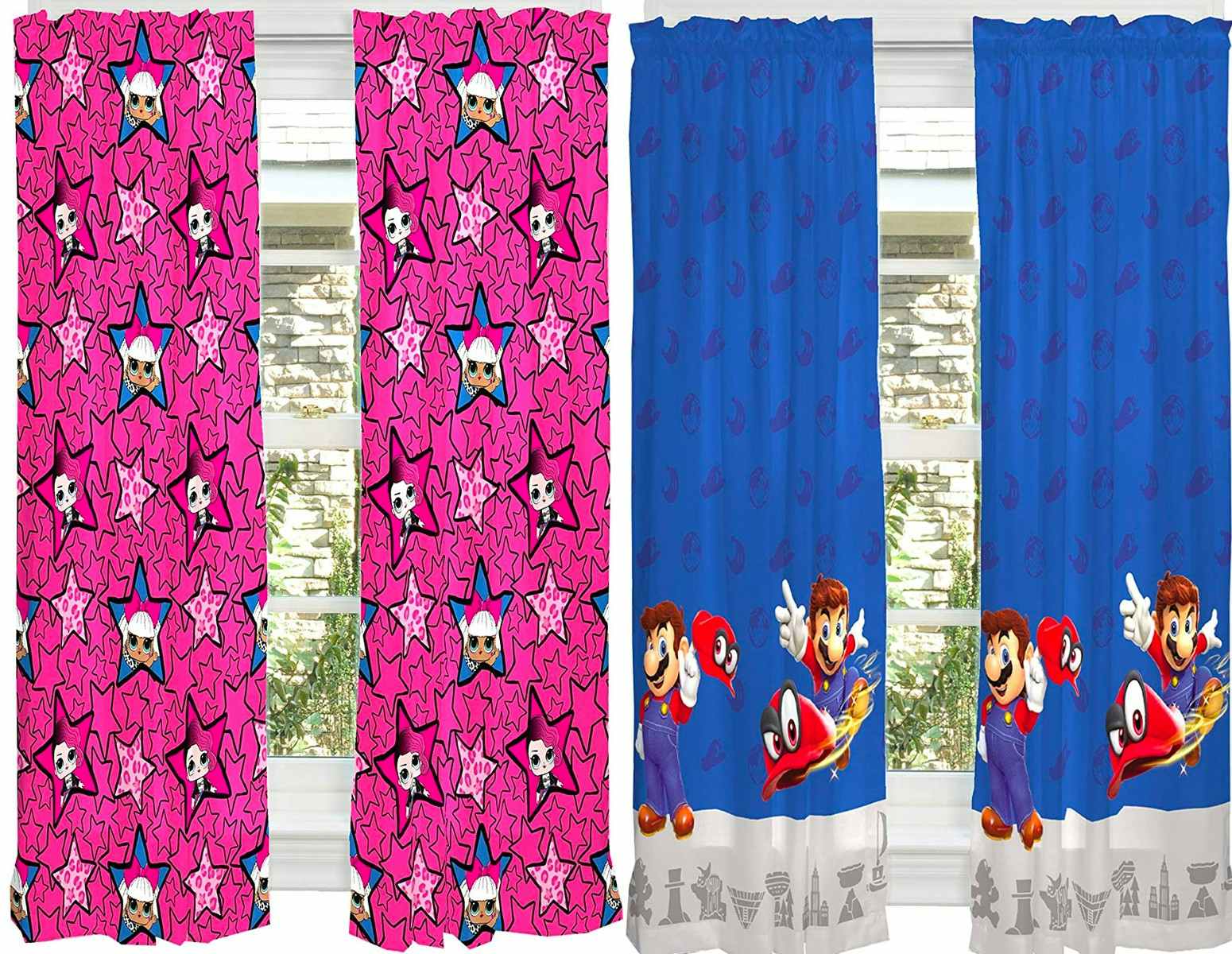 kids character curtain panels