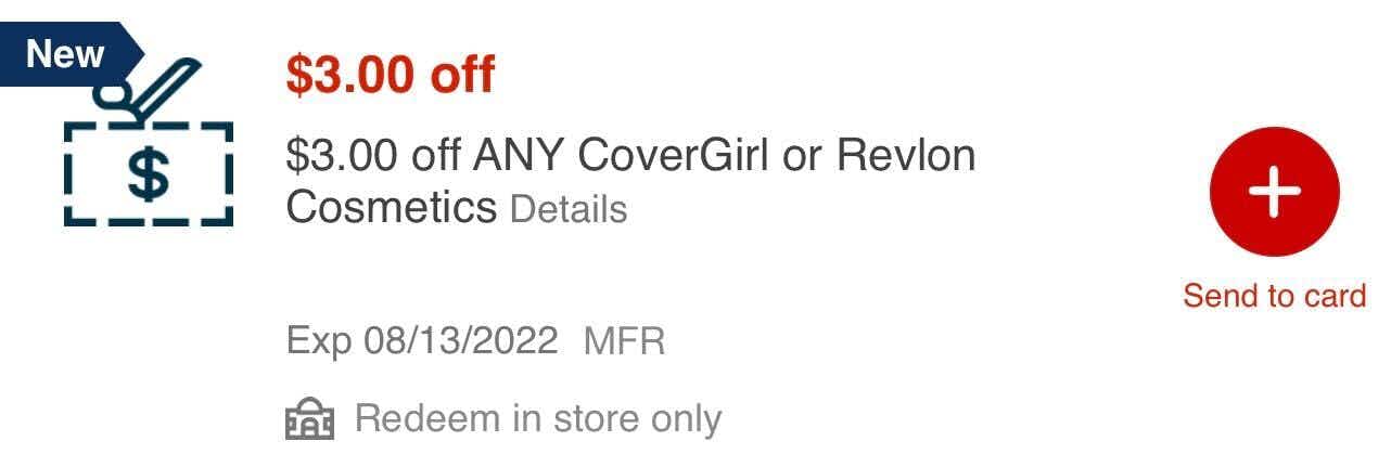 cvs store coupon for covergirl and revlon