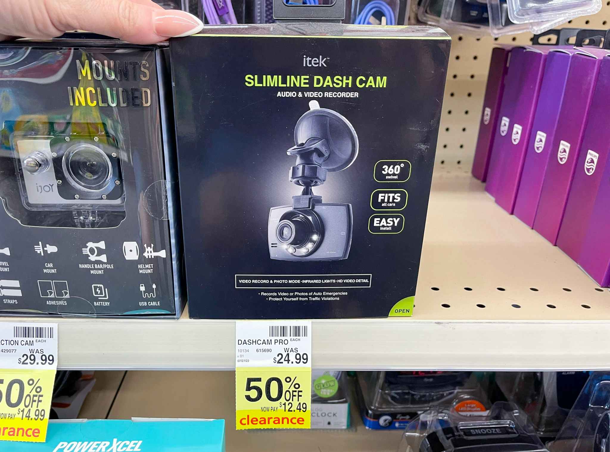 dash cam clearance on shelf