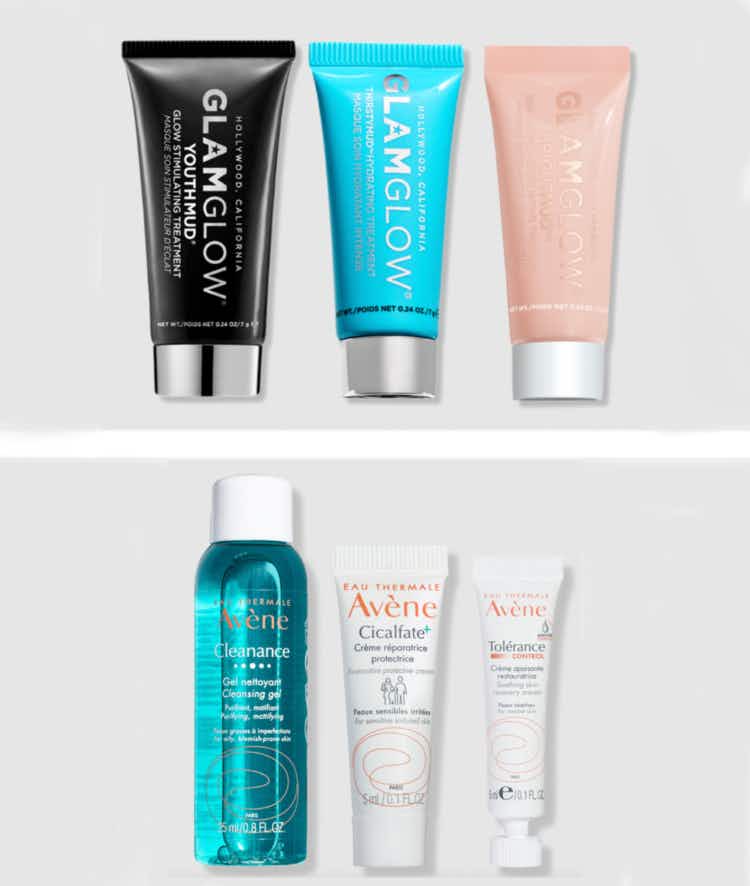 collage of two 3-piece free gift sets from ulta