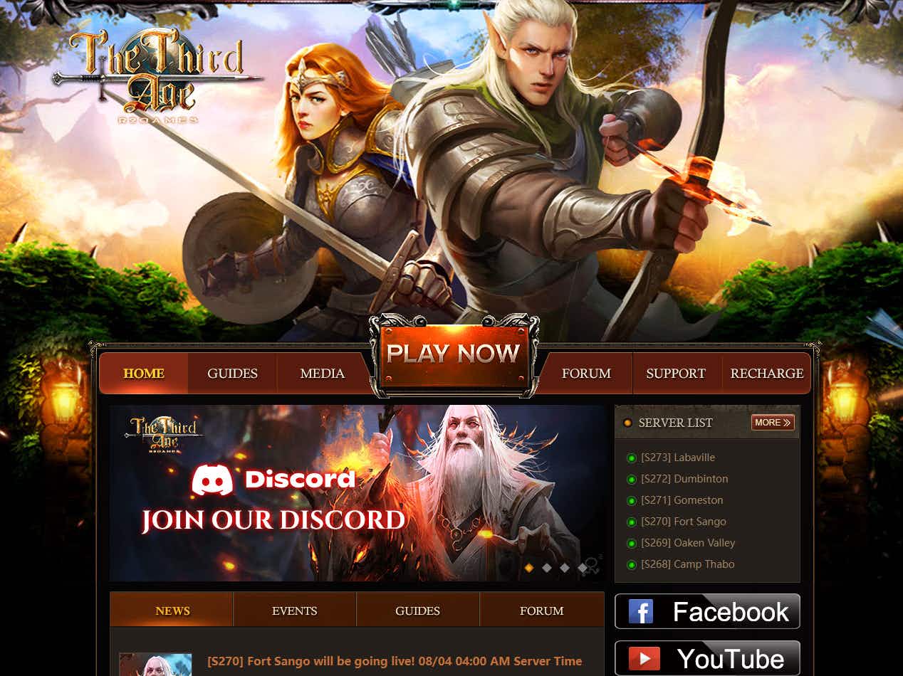 The online game Third Age with a man and a woman both with bow and arrows.