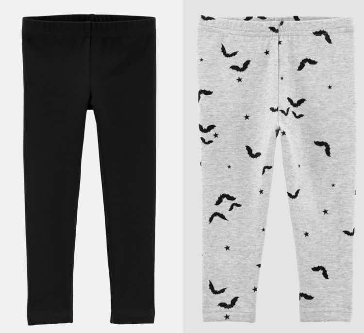 collage of two kids halloween leggings