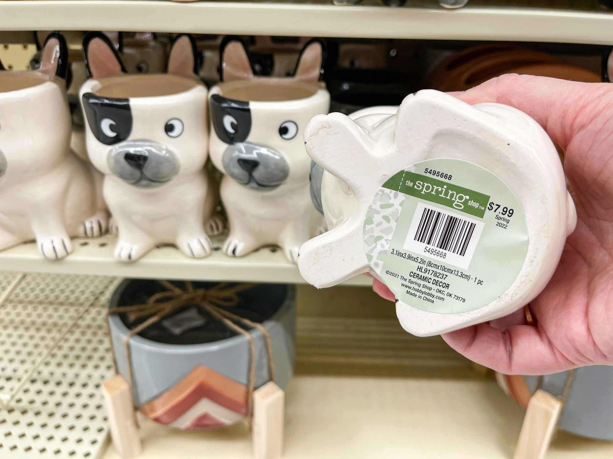 hobby lobby animal planters on shelf