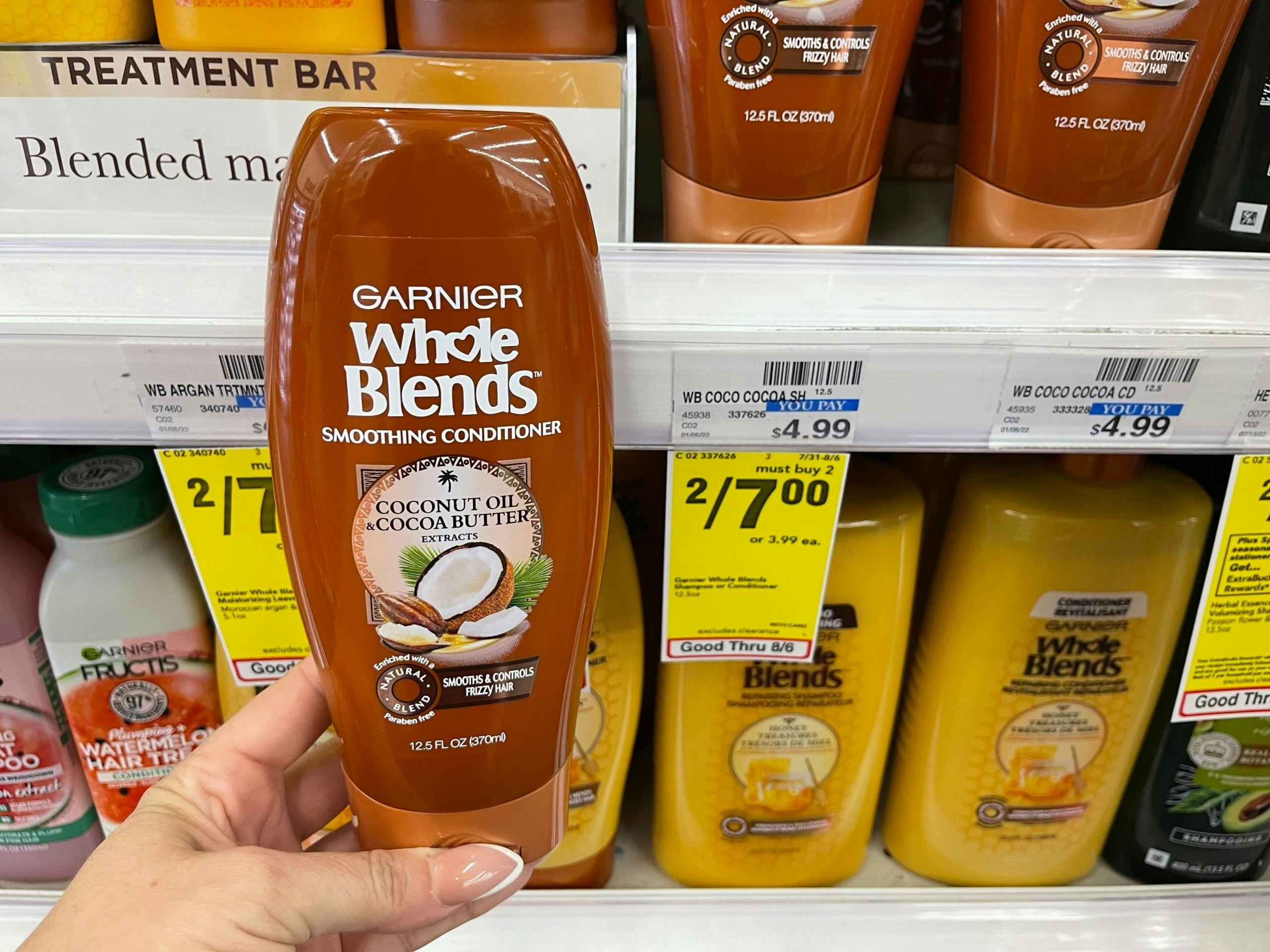 garnier whole blends next to cvs price tag two for $7 sale