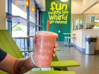 Jamba Juice secret menu smoothie being held
