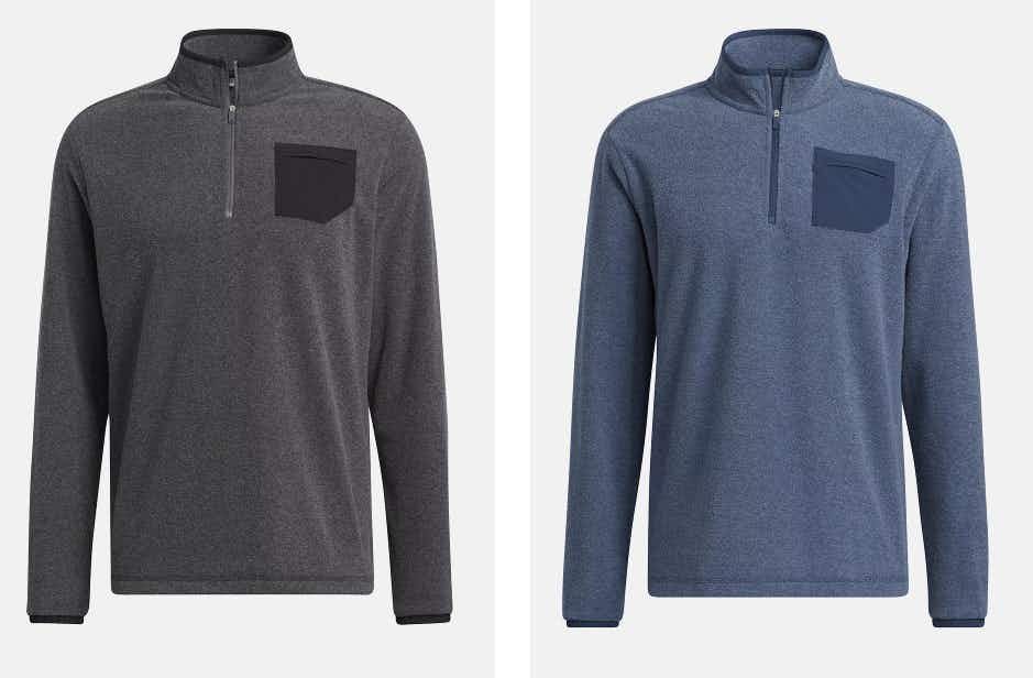 Adidas Big & Tall Regular-Fit Pocket Quarter-Zip Golf Pullover