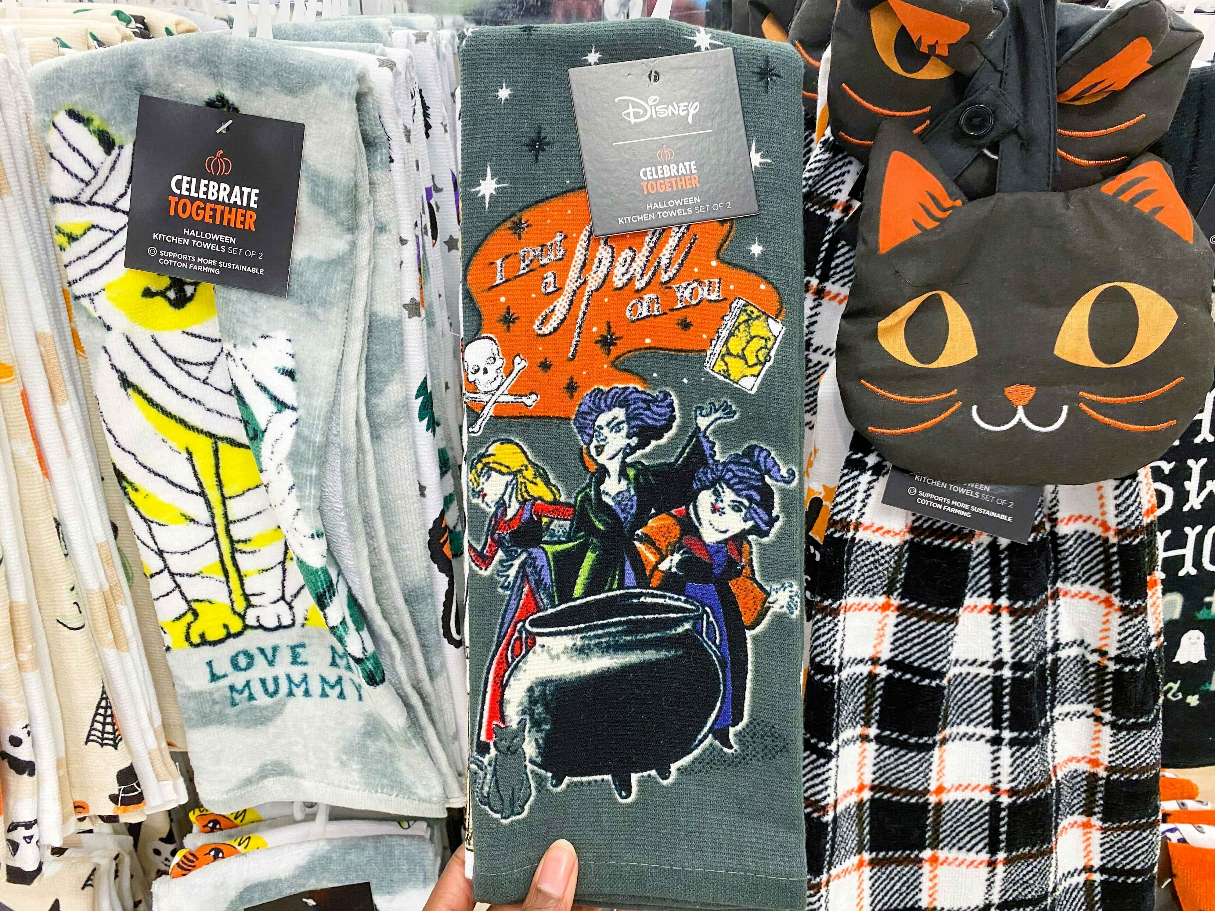 disney halloween kitchen towels in store at kohls