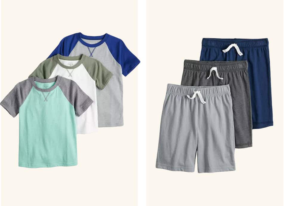 jumping beans 3-pack of kids tees or shorts