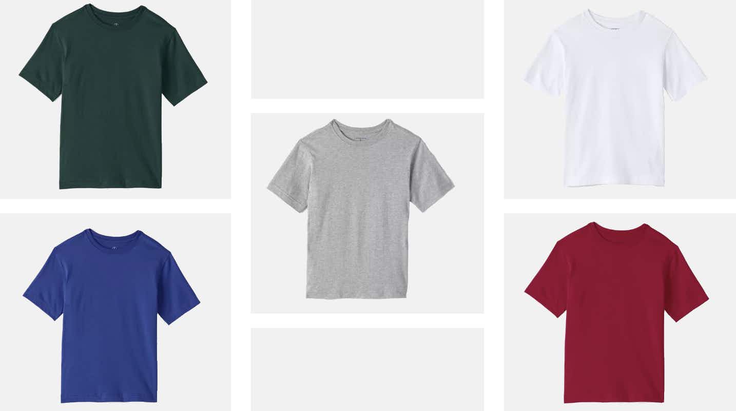 kohls Lands' End Kids' School Uniform Short Sleeve Essential Tee stock image 2022
