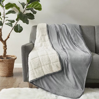 weighted blanket on couch
