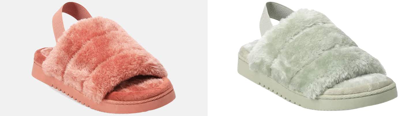 womens faux fur slippers