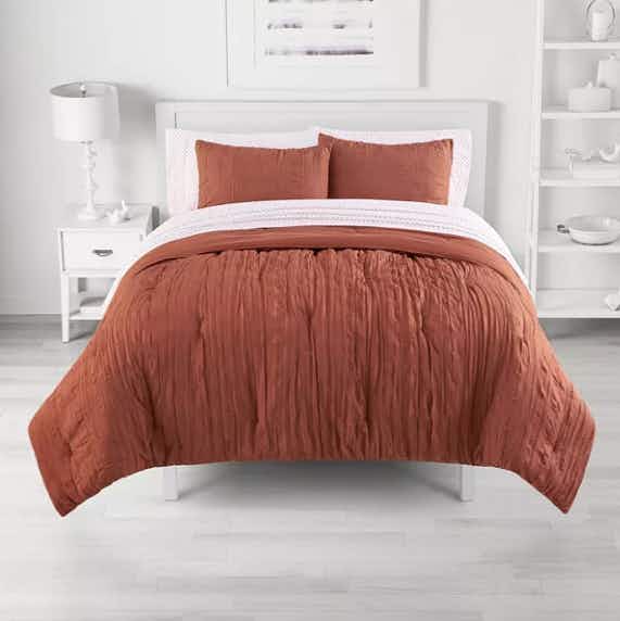 The Big One Crinkle Comforter Set With Sheets Clay Crinkle