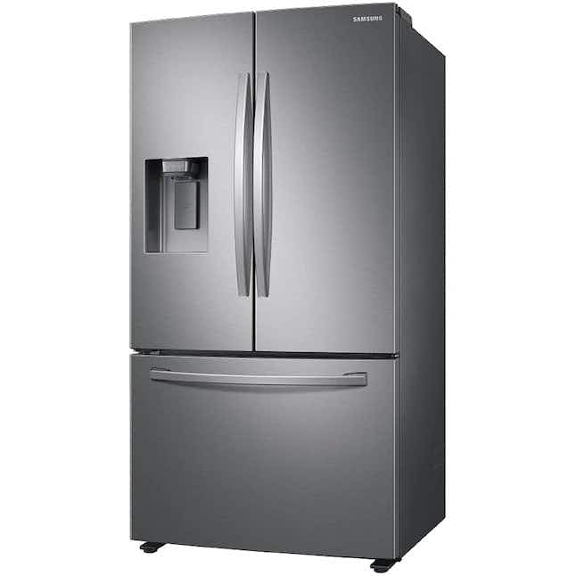 stock photo of a Samsung refrigerator with french doors