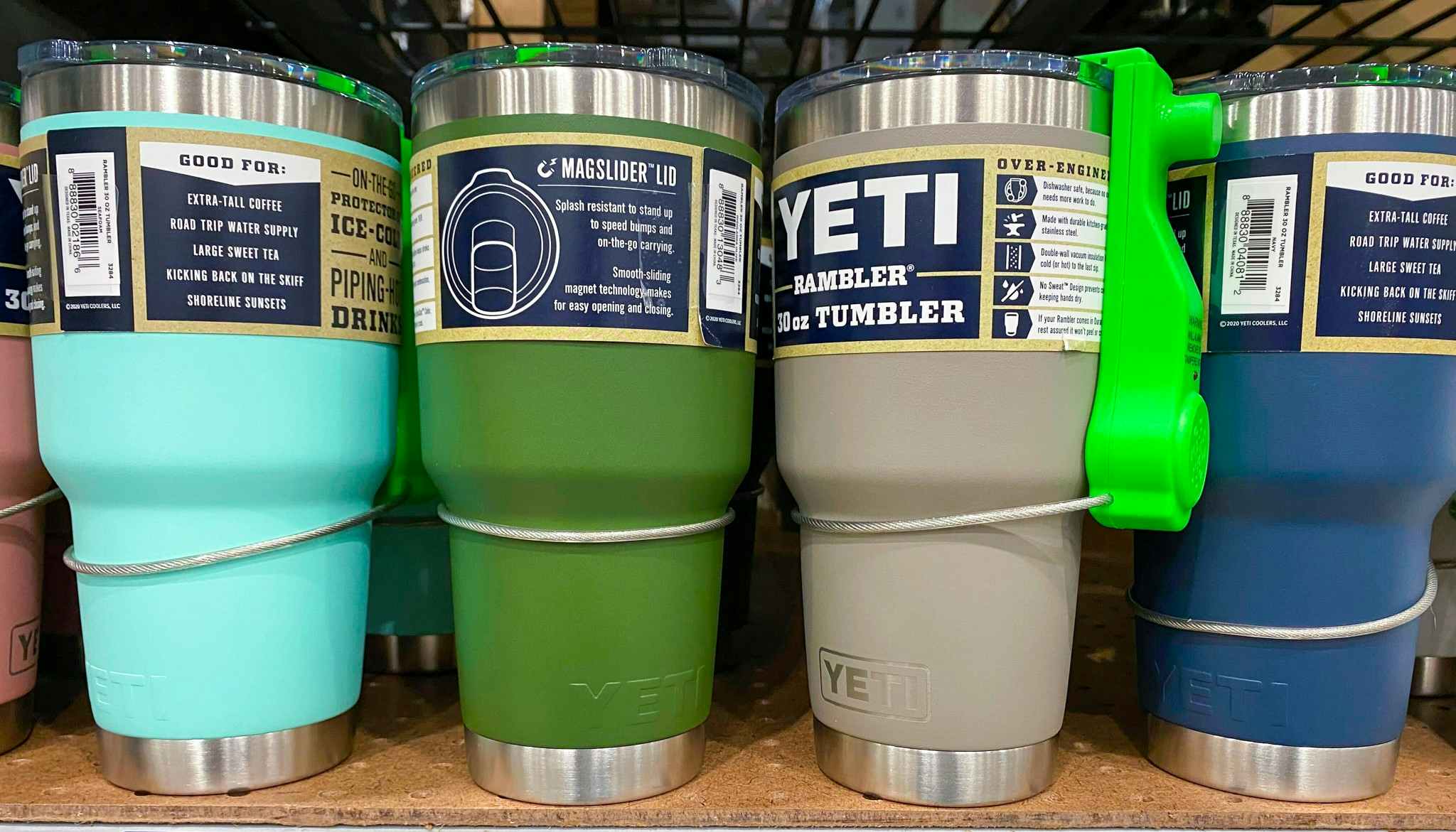 30 oz Yeti ramblers on shelf