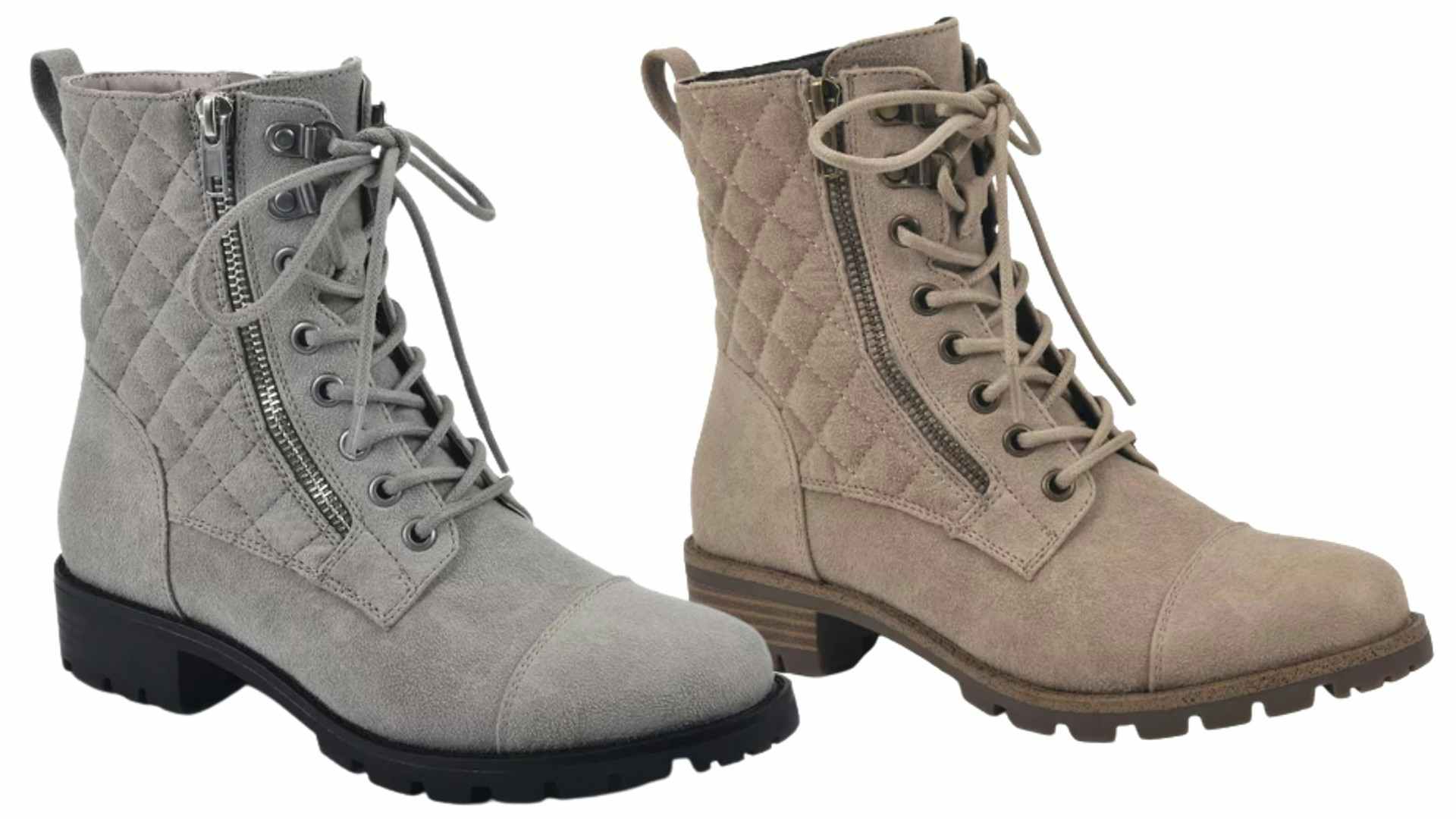 Stock image collage of white mountain clearance combat boots