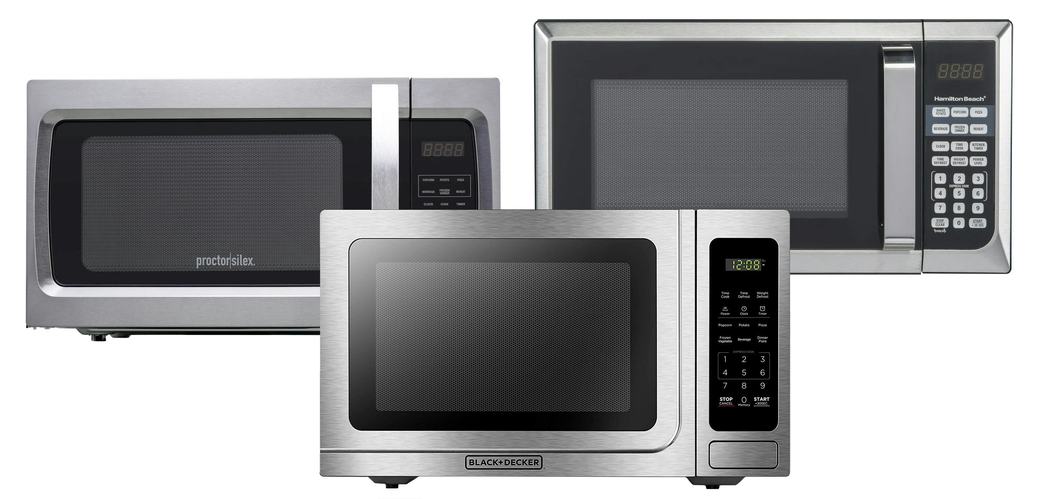 Proctor Silex, Black and Decker, and Hamilton Beach microwaves