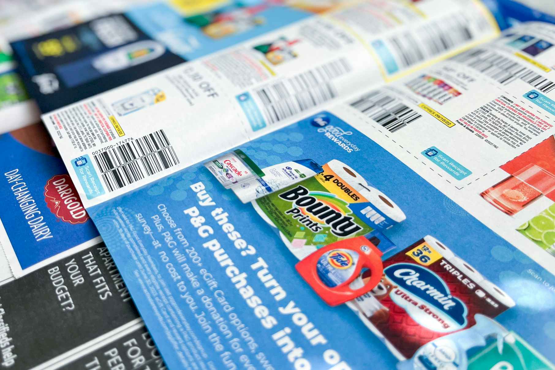 A P&G newspaper insert of coupons