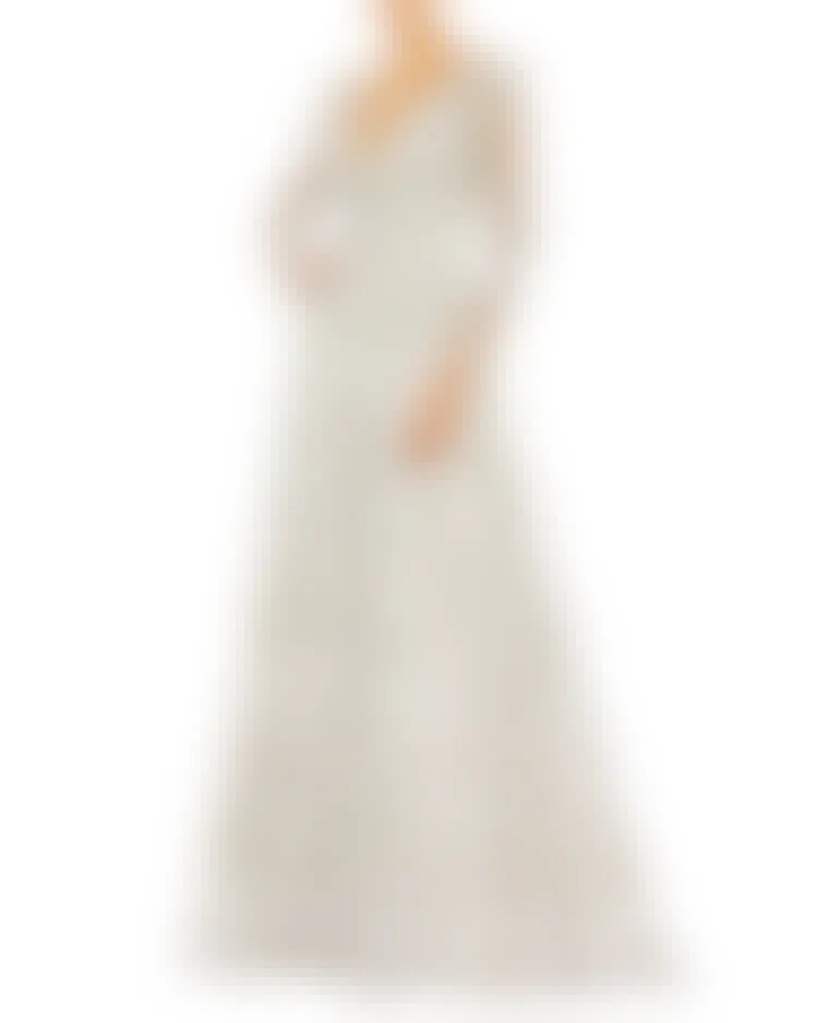 Nordstrom Mac Duggal embroidered wedding dress model
