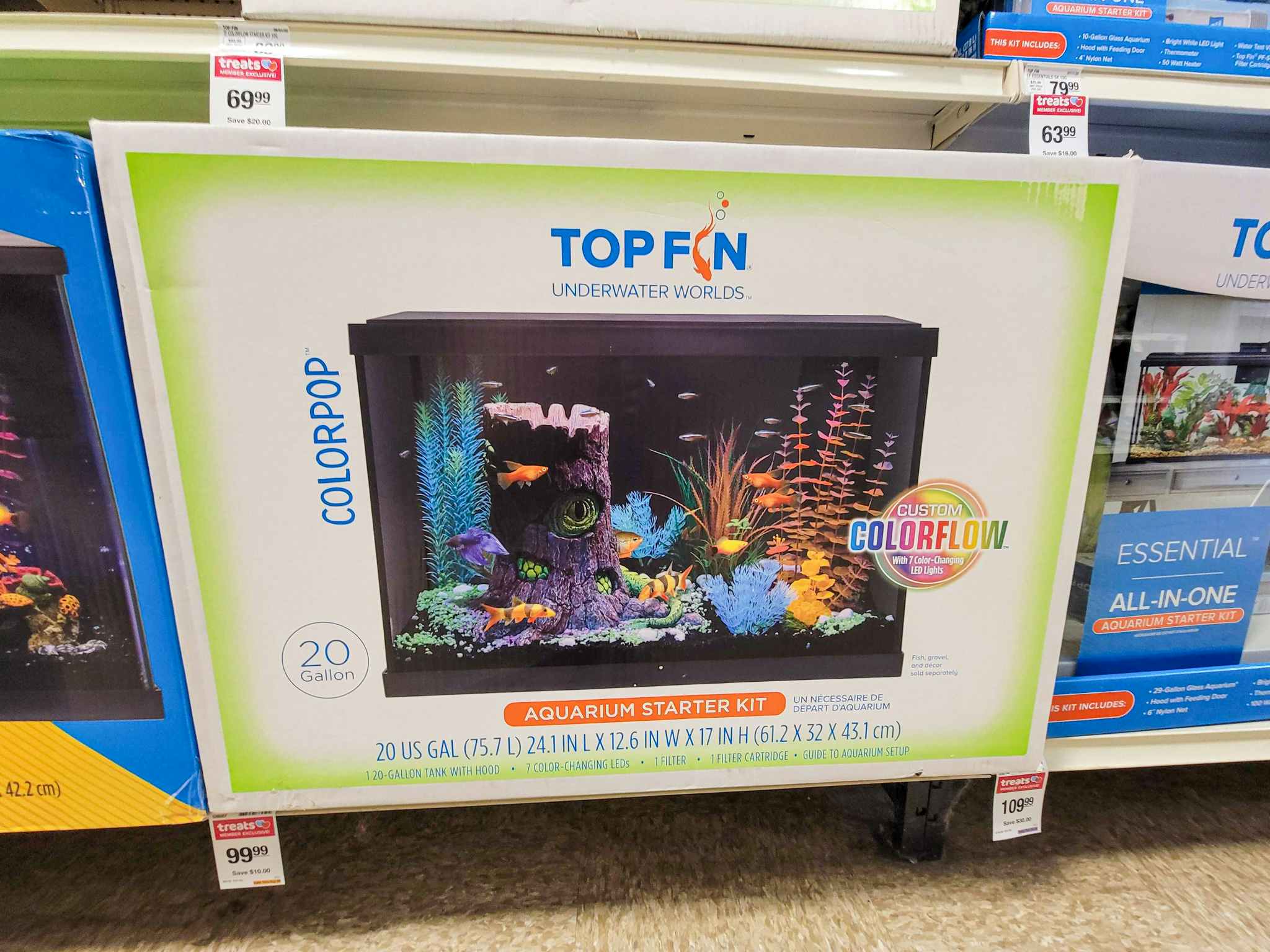 a 20 gallon aquarium in a box