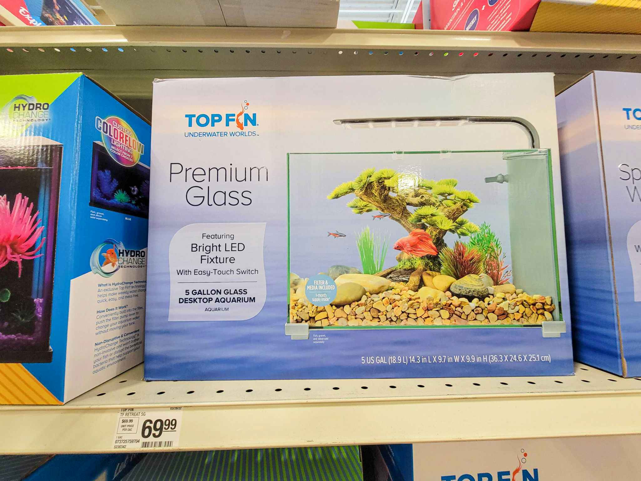 premium glass aquarium in a box