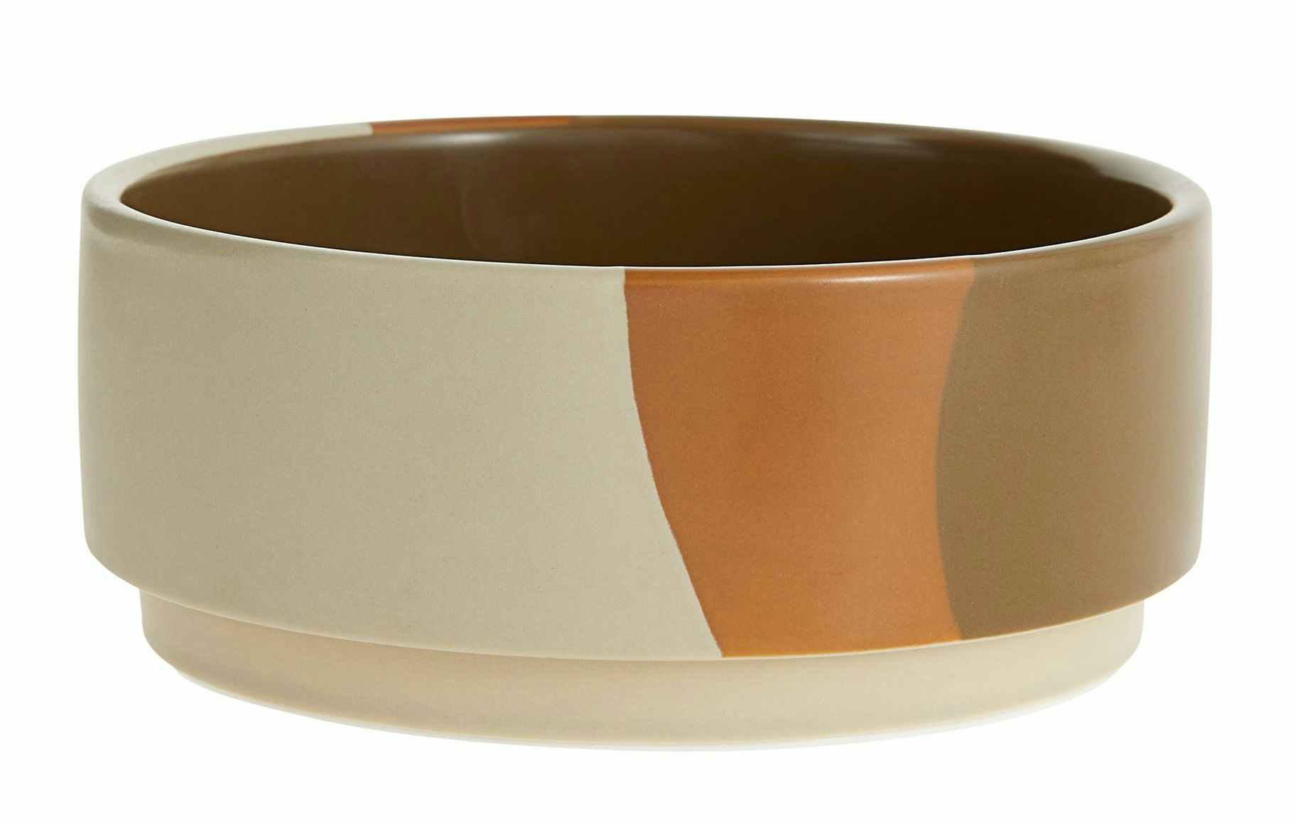 olive ceramic dog food bowl