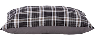 an xlarge black plaid dog bed