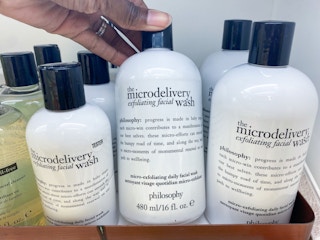 display of microdelivery washes from philosophy