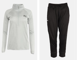 under armour 1/2 zip and capris
