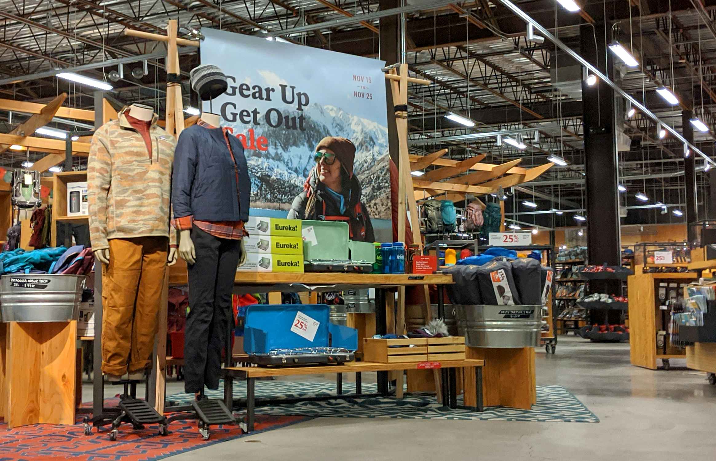 REI Gear Up Get Out sale display in store