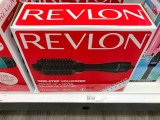 revlon one-step volumizer and hot air brush on a target shelf