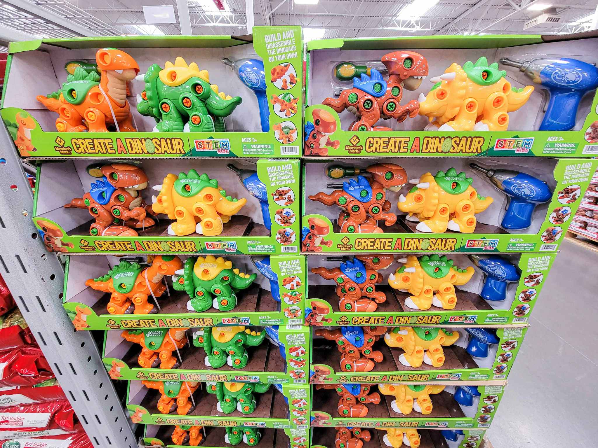 create a dinosaur toys on display