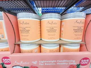display of large tubs of shea moisture curl enhancing cream