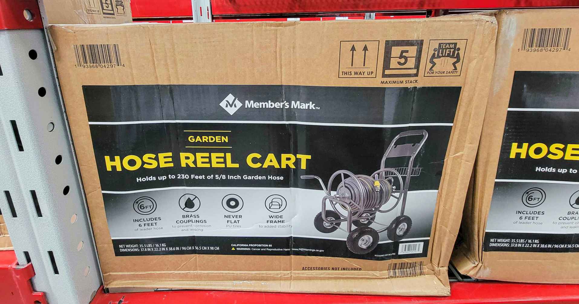 garden hose reel cart with steel basket