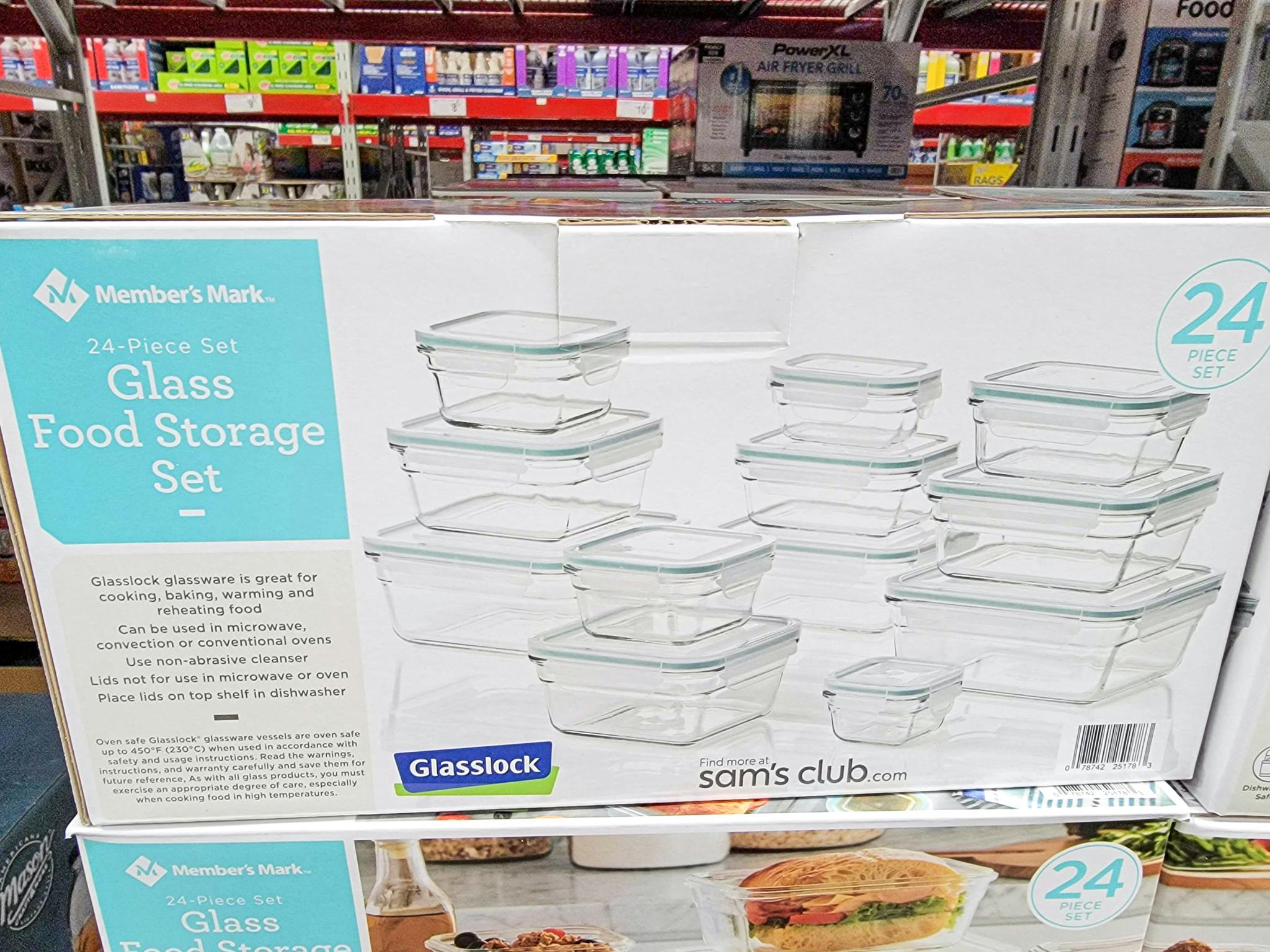 box of glass food storage set