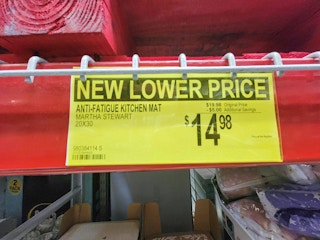 lower price sign for martha stewart anti fatigue kitchen mats for 14.98