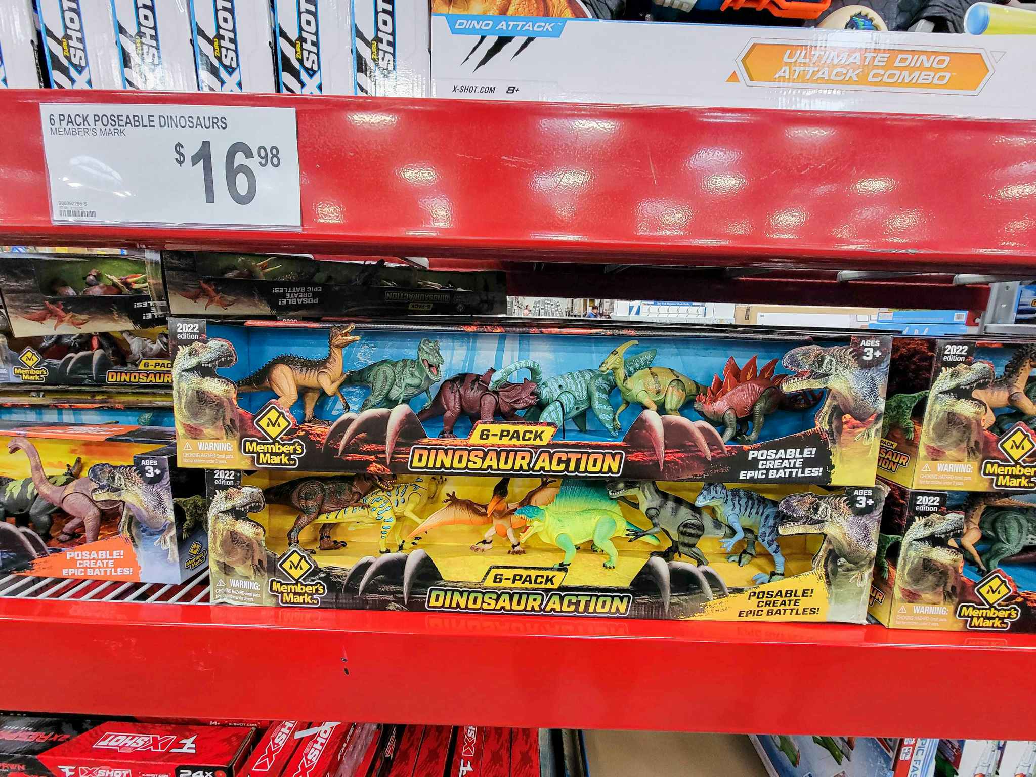 a set of 6 posable dinosaurs