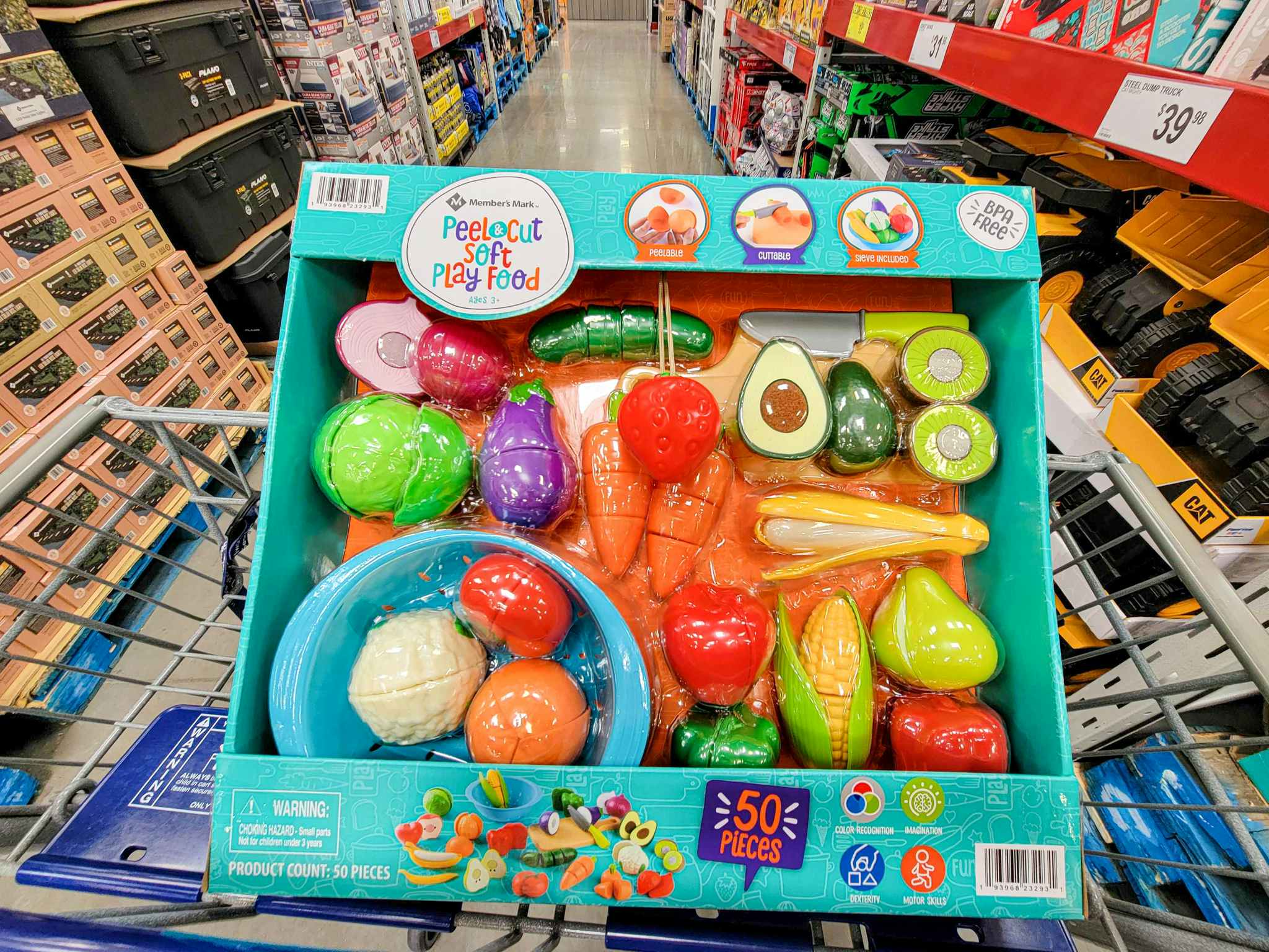peel & cut soft play food set in a cart