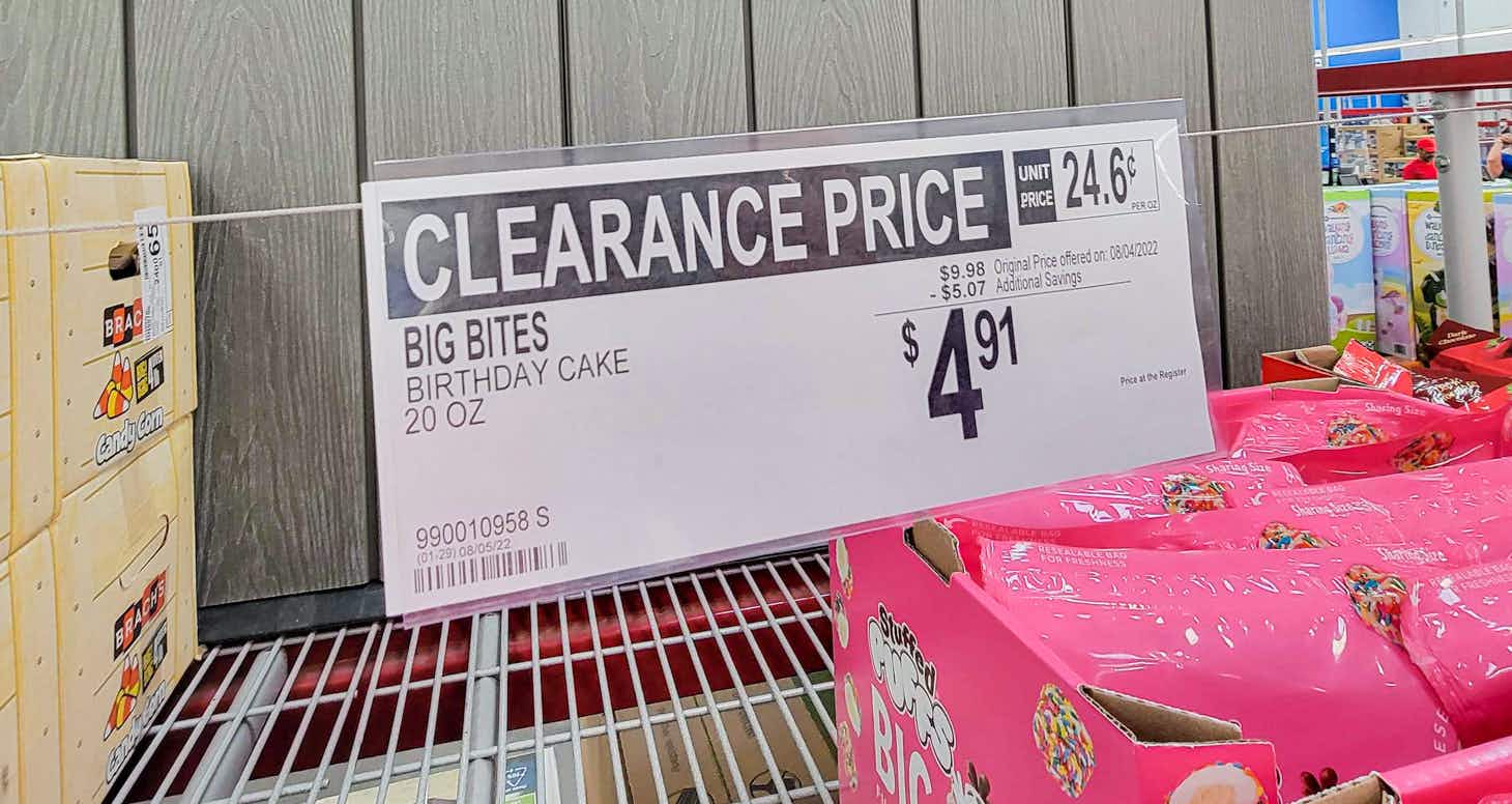 clearance sign for stuffed puffs birthday cake marshmallows for 4.91